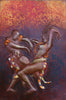African Copper Art  - African Couple Dancing with Conga -Congo DRC - 8" X 12" - Cultures International From Africa To Your Home