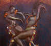 African Copper Art  - African Couple Dancing with Conga -Congo DRC - 8" X 12" - Cultures International From Africa To Your Home