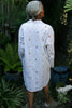 White Loungewear Short Dress With Colorful Embroidery Handmade in Madagascar - Cultures International From Africa To Your Home