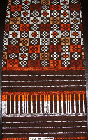African Fabric 6 Yards Superwax  Brown Red White