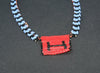 Vintage African Zulu Love Letter Beaded Choker Necklace Blue, Red, Black - Cultures International From Africa To Your Home