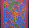 African Batik Zimbabwe 58" X 77 - Vintage Abstract Vivid Bright Colors - Cultures International From Africa To Your Home
