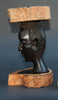 African Makonde Raw Ebony Wood Carved Sculpture Tribal Bust Ashtray - Tanzania - Cultures International From Africa To Your Home