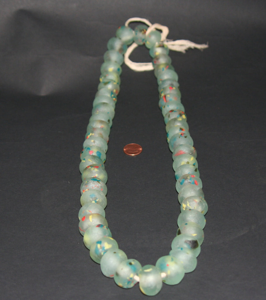 necklace with 53 turquoise beads with eye motif from Murano - Ghana -  Catawiki