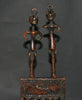 Bronze African Comb Antique Hair Pick Benin Male and Female Figurines - Cultures International From Africa To Your Home