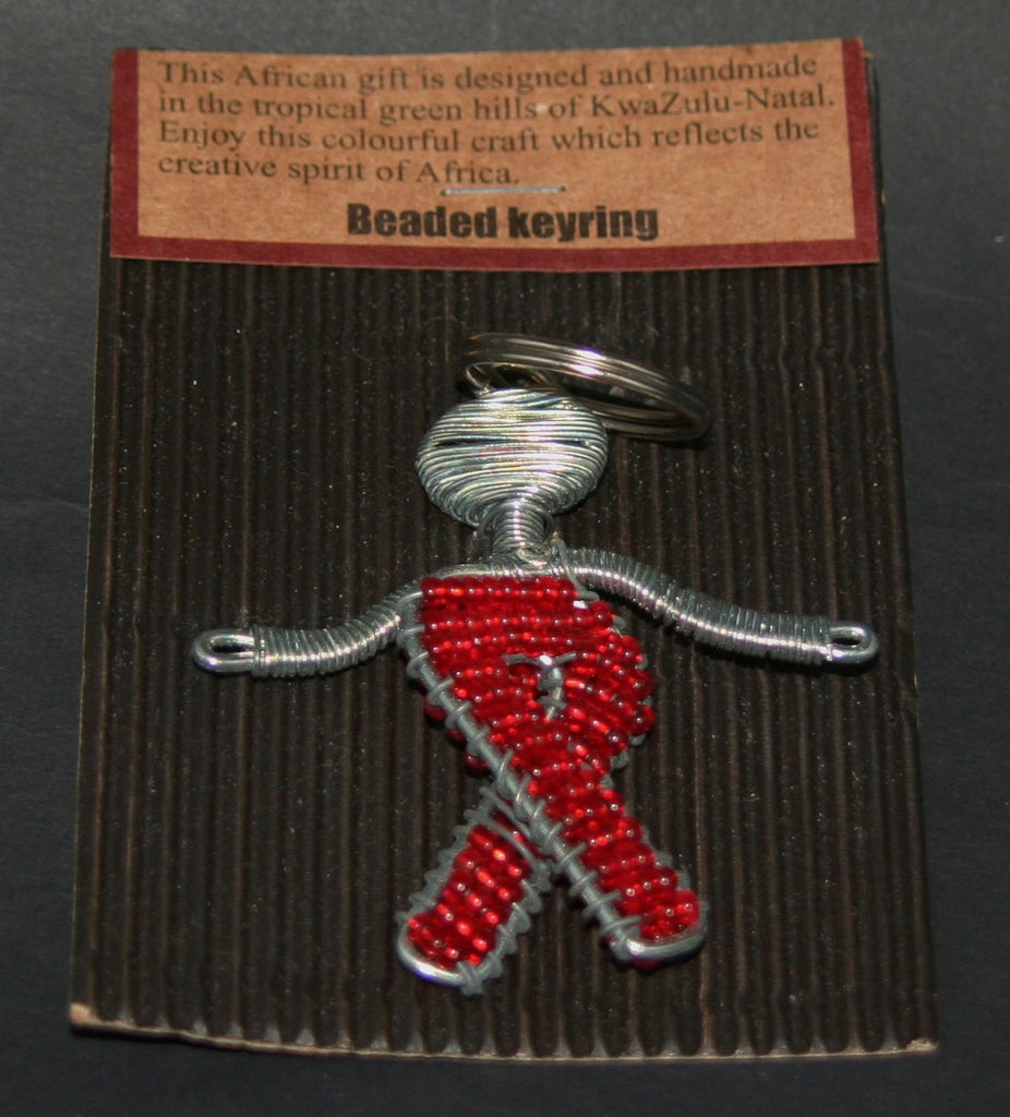 African Aids/Cancer Beaded Key Chain - Cultures International From Africa To Your Home