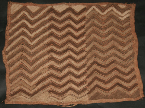 African Kuba Shoowa Cloth 10 -  Vintage Handwoven in the Congo DR 20" X 17" - Cultures International From Africa To Your Home