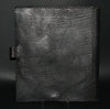 Leather Black Album Portfolio Cover Bronze Rhino Medallion - Cultures International From Africa To Your Home