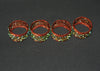 Napkins Rings Copper Wire Hunter and Lime Green Glass Beads Set of 4 - Cultures International From Africa To Your Home