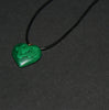Malachite Heart Pendant Necklace Vintage on Leather 22" L - Cultures International From Africa To Your Home