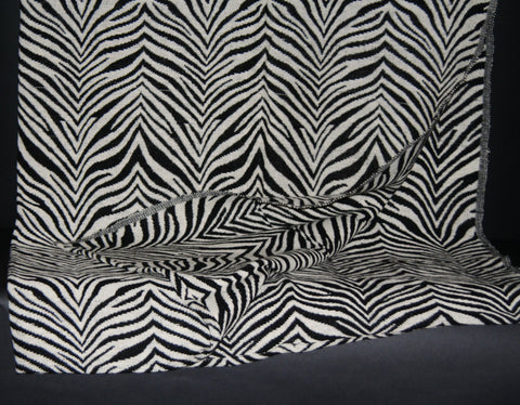 Zebra Design Blanket/Throw Black and White Hand Woven Cotton 70" X 98"