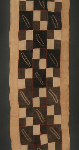 Kuba Cloth African Woven Raffia Textile Vintage  Congo 20" X 160"